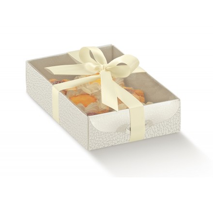Caixa para brinde - DOLCEZZA pele branca 200x150x35mm