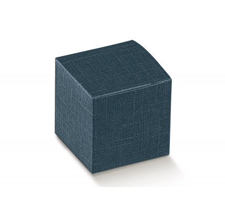 Caixa para brinde - PIEGHEV.90X90X90 JUTA BLU
