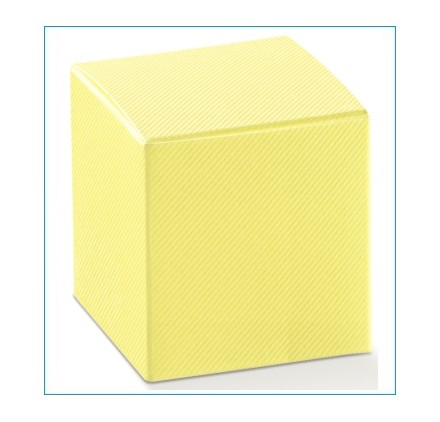 Caixa para brinde – PIEGHEV. Giallo Sci 90x90x90mm