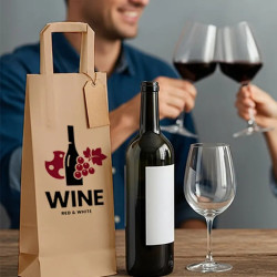 Sacos de papel para garrafas | Embalagens kraft personalizadas para vinhos