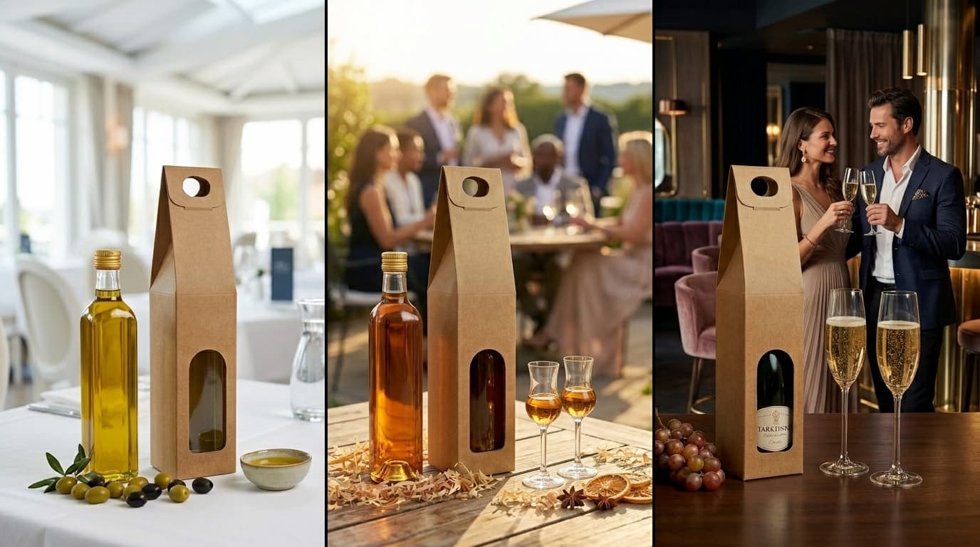 Scatola per bottiglie di olio gin e spumante