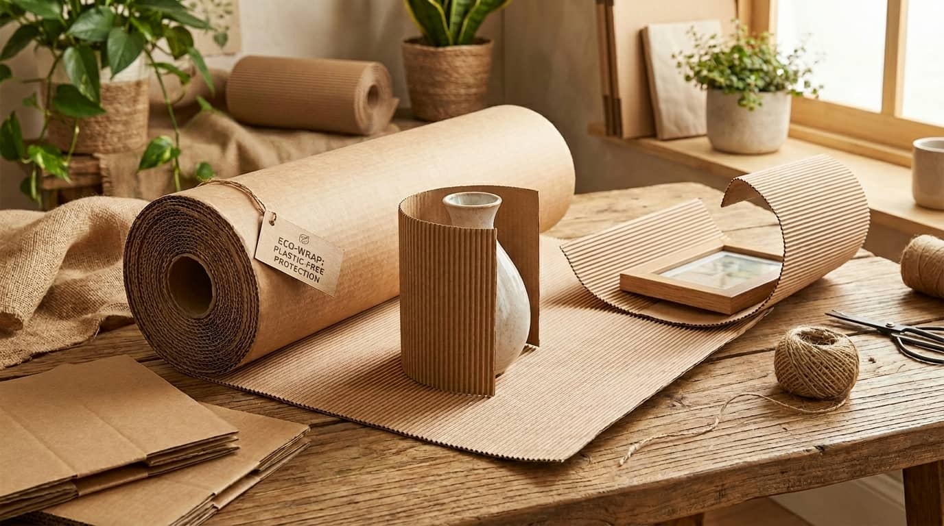 bobina di cartone ondulato, alternativa riciclabile al pluriball