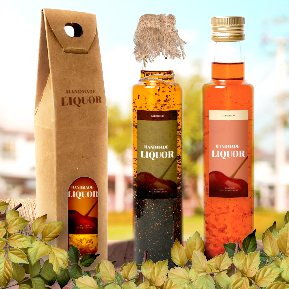Garrafas de vidro para licores e vinho e caixa para garrafas de vinho personalizadas
